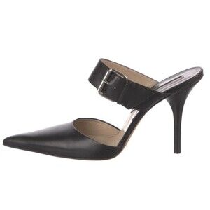 DESIGNER MICHAEL KORS COLLECTION BLACK LEATHER POINTED TOE HIGH HEEL 8.5 M